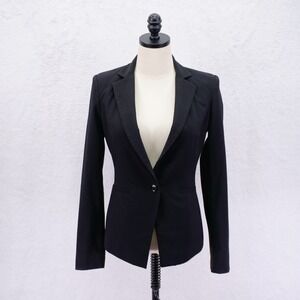 BCBGMAXAZRIA Black XS 1 Button Lined Polyester Rayon Spandex Blazer Notch Lapel‎